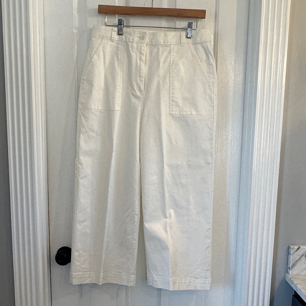 Brooks Brothers Off-White Wide Leg Jeans